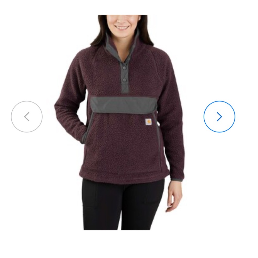 Carhartt Purple Fleece Jacket with Stand-Up Collar